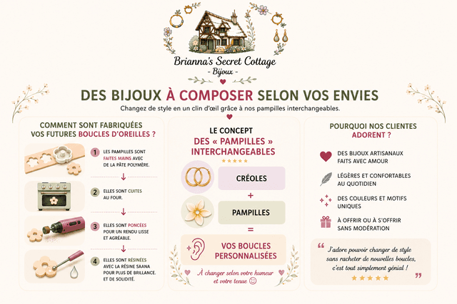 Pampilles interchangeables et autres bijoux classiques